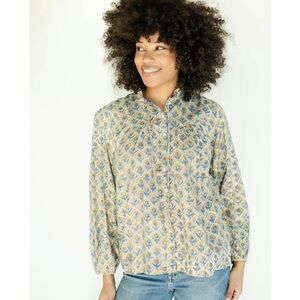 Clara the Label by Victoria Dunn - Olive Blouse - French Oak size M